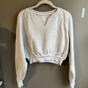 Light Gray Cropped Sweatshirt